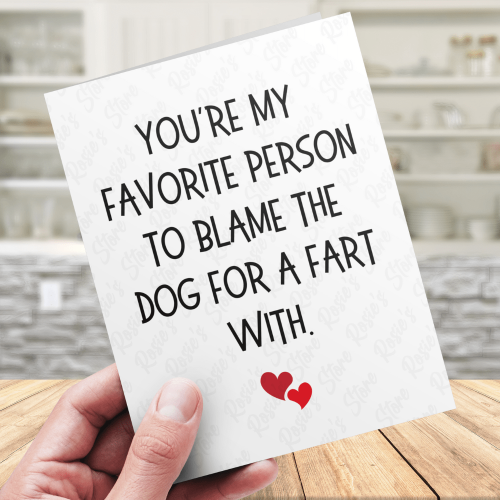 Couple Greeting Card: Blame the Dog