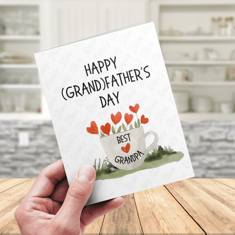 Grandpa, Custom Greeting Card Hearts: Happy (Grand)Father's Day