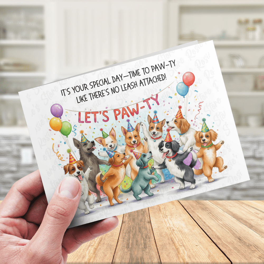 Birthday Greeting Card: Time To Paw-ty