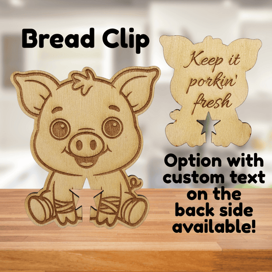 Funny Pig Wooden Bread Clip: Keep it porkin’ fresh