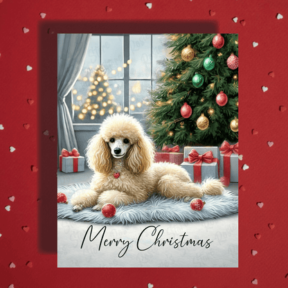Christmas Greeting Card, Poodle: Merry Christmas
