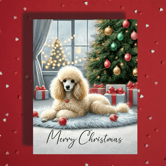 Christmas Greeting Card, Poodle: Merry Christmas