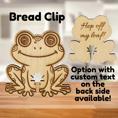 Funny Frog Wooden Bread Clip: Hop Off My Loaf