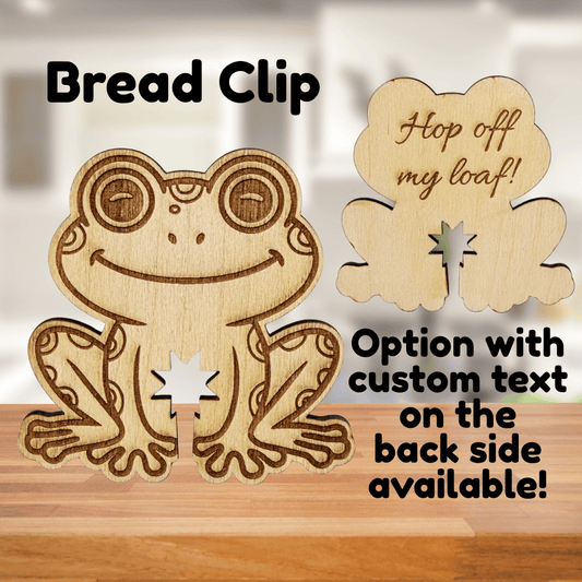 Funny Frog Wooden Bread Clip: Hop Off My Loaf