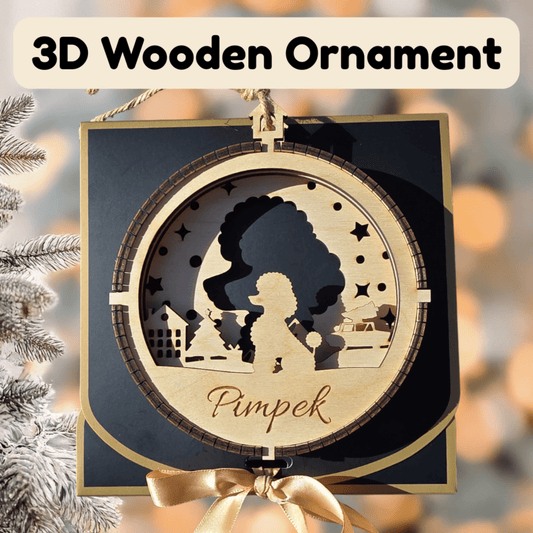 3D Wooden Dog Ornament: Toy Poodle