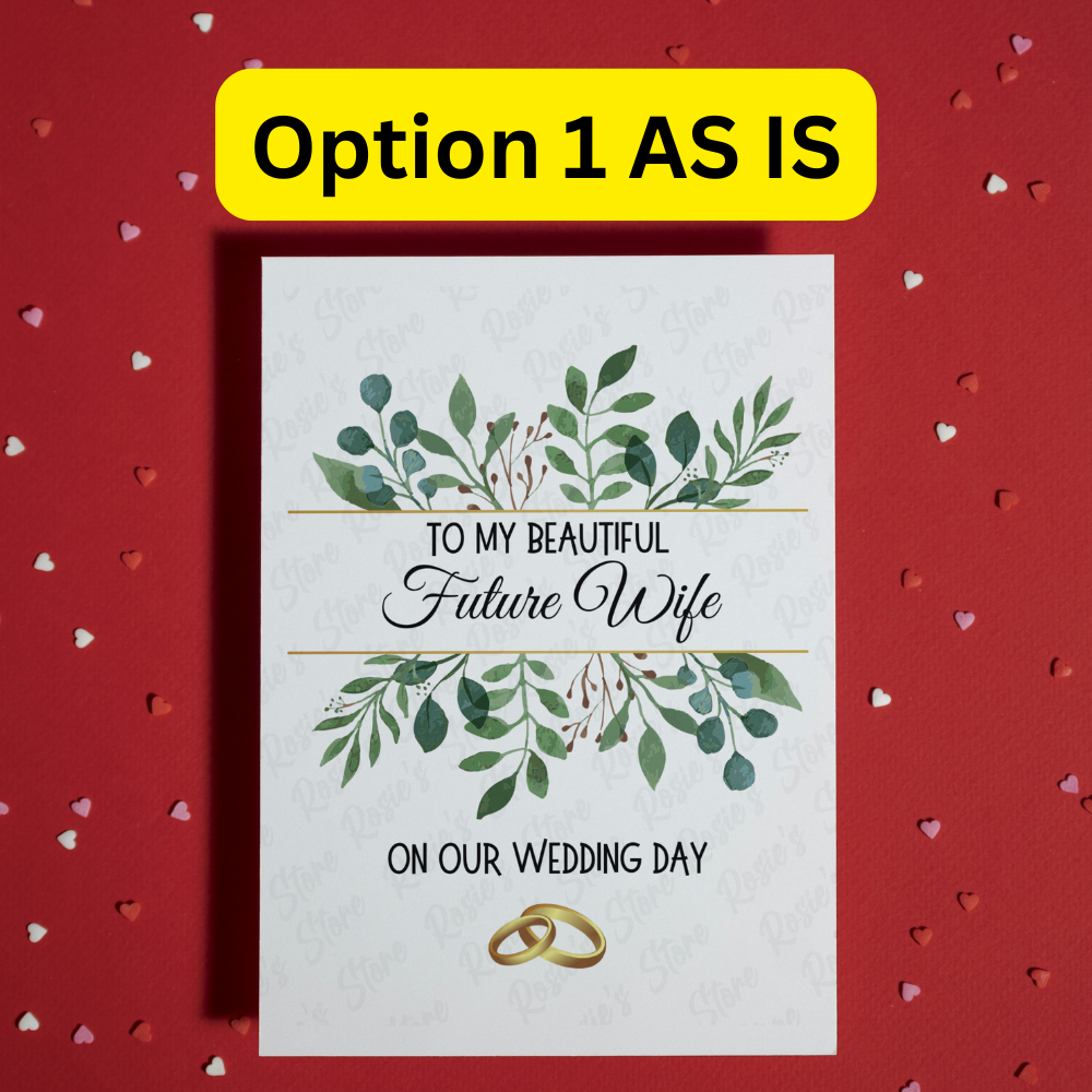 Wedding Greeting Card: To My Beautiful Future Wife