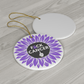 Cancer, Ceramic Ornament, Purple Flower: F*ck Cancer