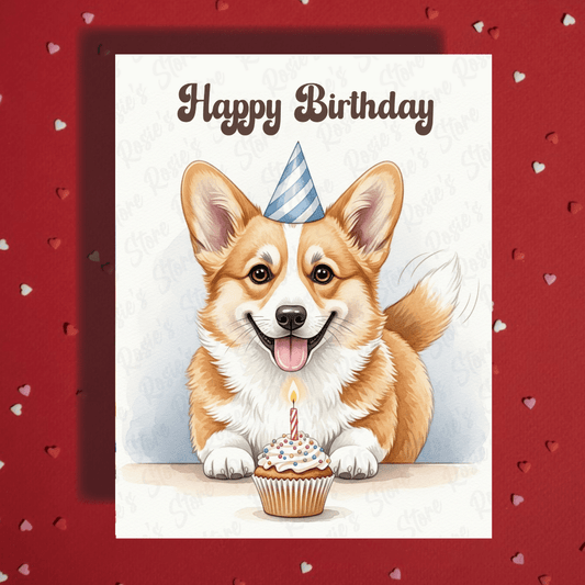 Birthday Greeting Card, Welsh Corgi Dog Pet Lover: Happy Birthday