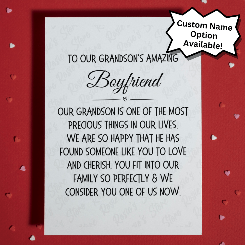 Grandson's Boyfriend Greeting Card: We Consider You One Of Us Now