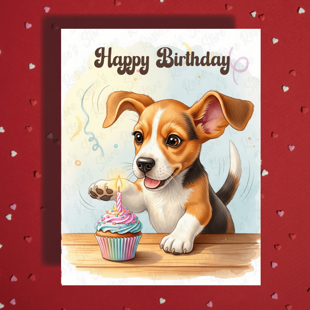 Birthday Greeting Card, Beagle Dog Pet Lover 01: Happy Birthday