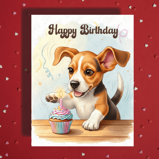 Birthday Greeting Card, Beagle Dog Pet Lover 01: Happy Birthday