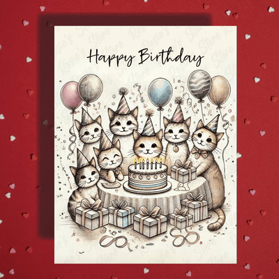 Birthday Greeting Card, Cats: Happy Birthday