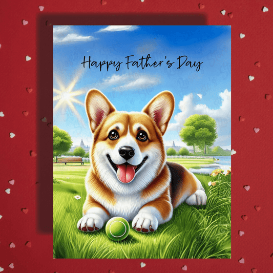 Dad Gift, Greeting Card, Welsh Corgi Dog: Happy Father's Day