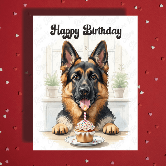 Birthday Greeting Card, German Shepherd Dog Pet Lover: Happy Birthday