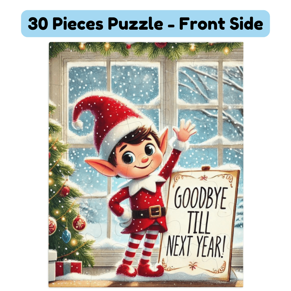 Christmas Gift, Personalized Elf Letter Double-Sided Jigsaw Puzzle: Goodbye From Your Elf (Elves)