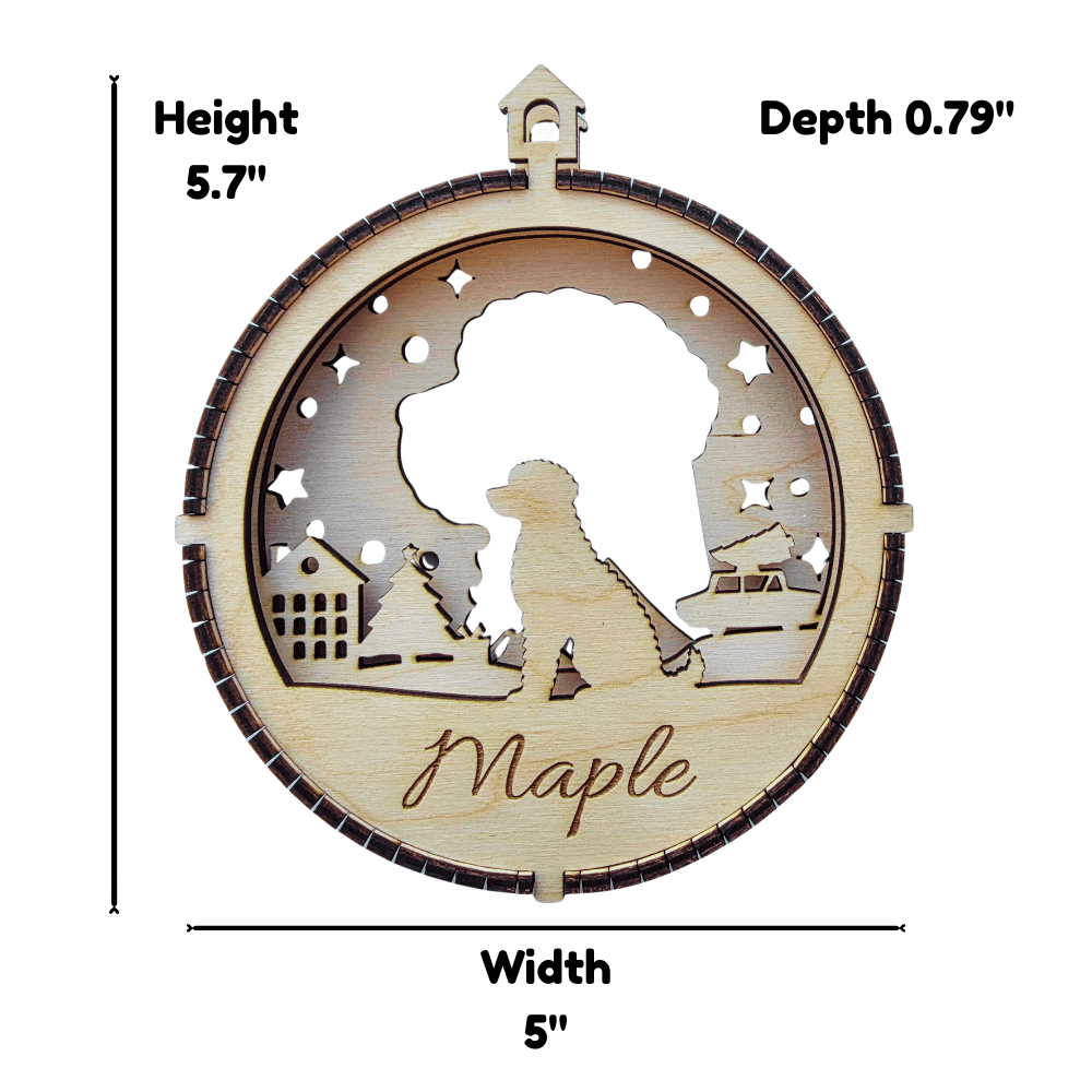 3D Wooden Dog Ornament: Portuguese Water Dog