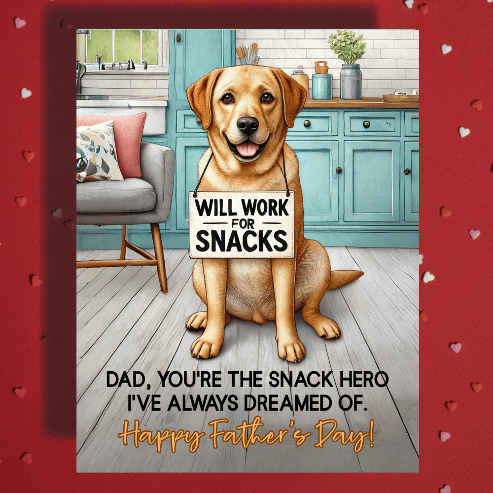 Dad Gift, Greeting Card, Labrador Retriever Dog: Happy Father's Day