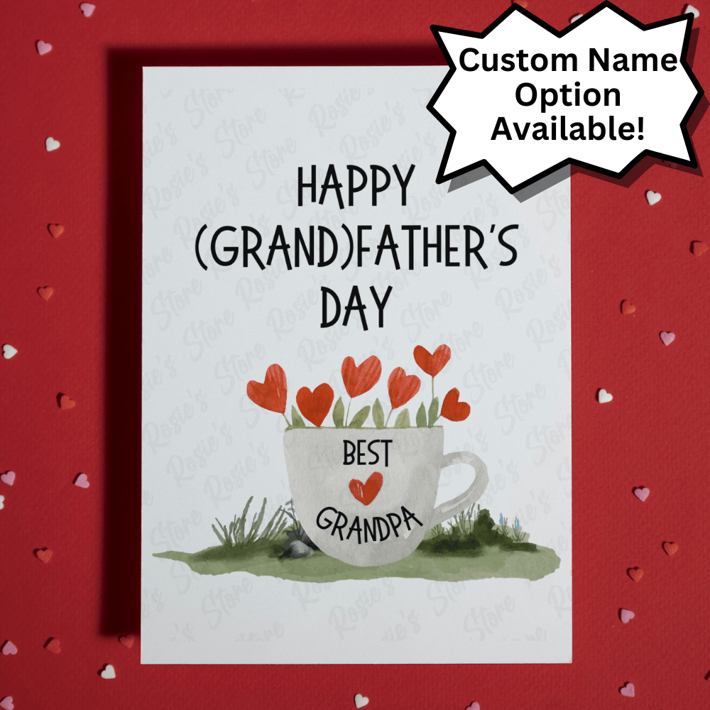 Grandpa, Custom Greeting Card Hearts: Happy (Grand)Father's Day