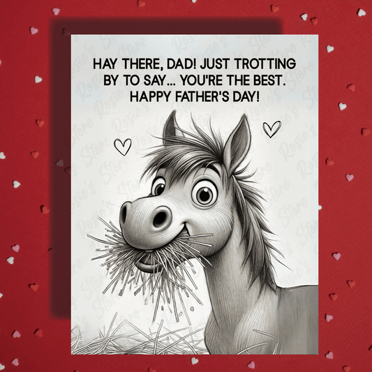 Dad Gift, Greeting Card, Horse: Hay there, Dad!