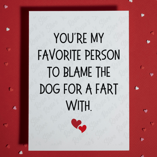 Couple Greeting Card: Blame the Dog