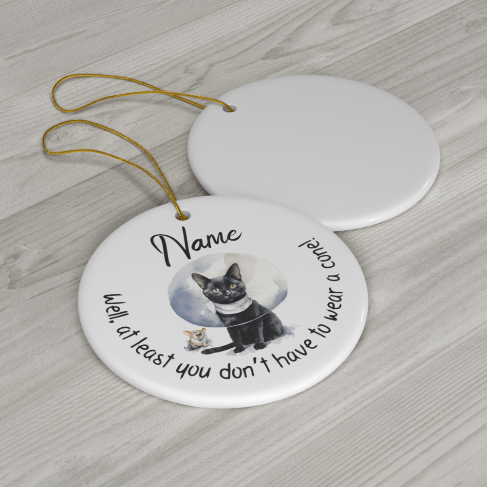 Get Well, Personalized Ceramic Ornament: Well, At Least...Cat