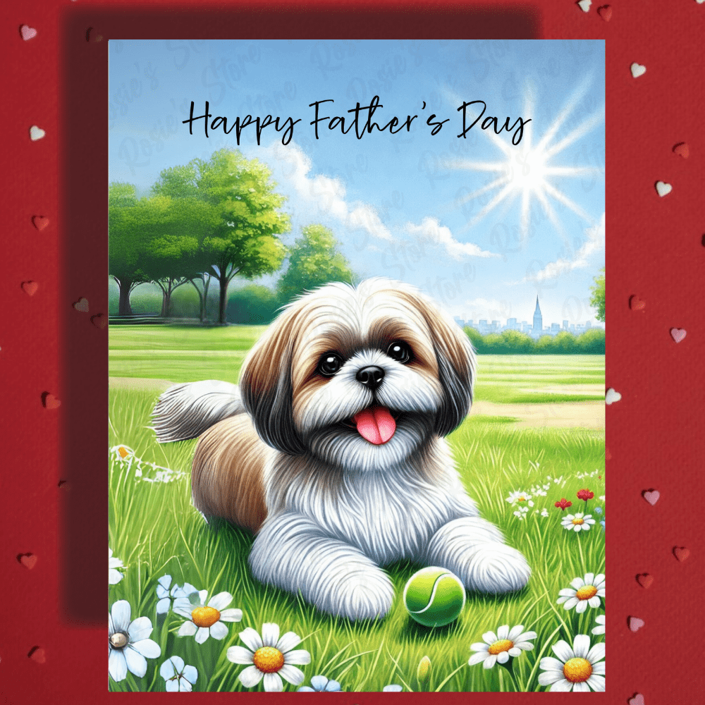 Dad Gift, Greeting Card, Shih Tzu Dog: Happy Father's Day