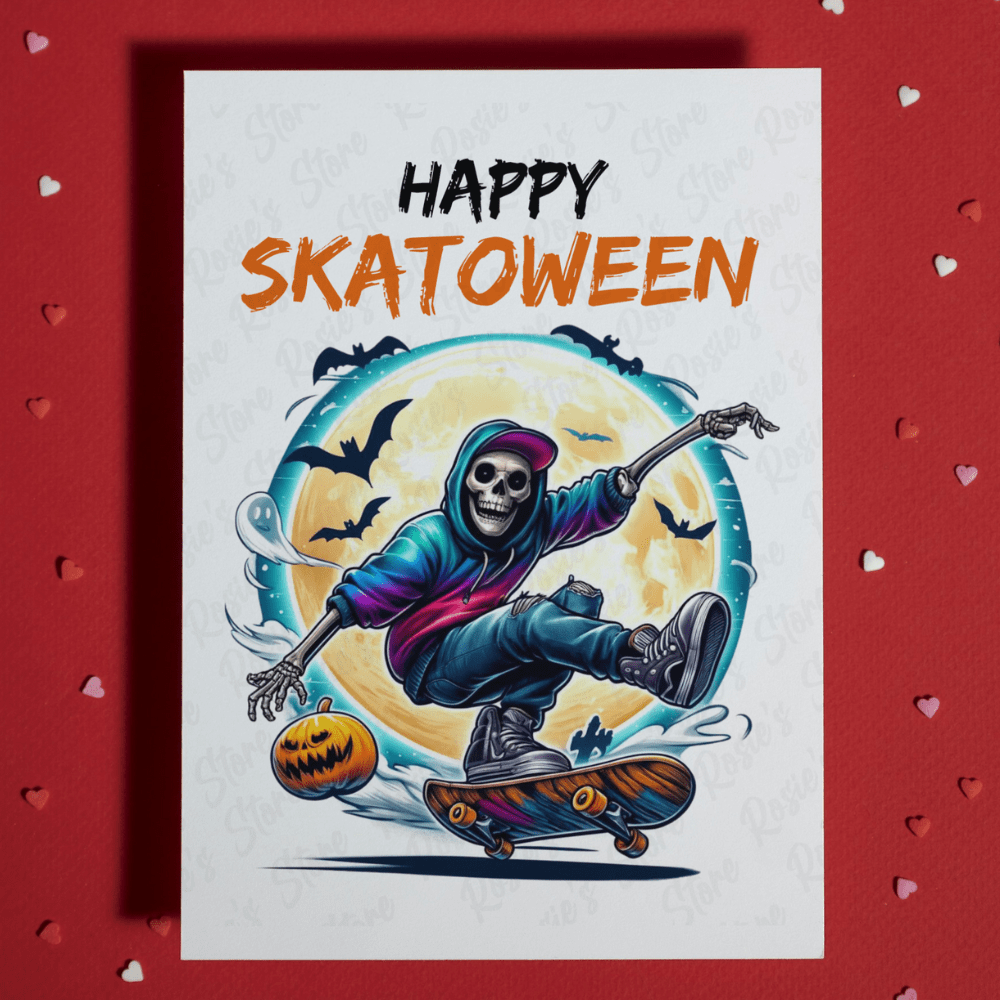 Halloween Greeting Card: Happy Skatoween