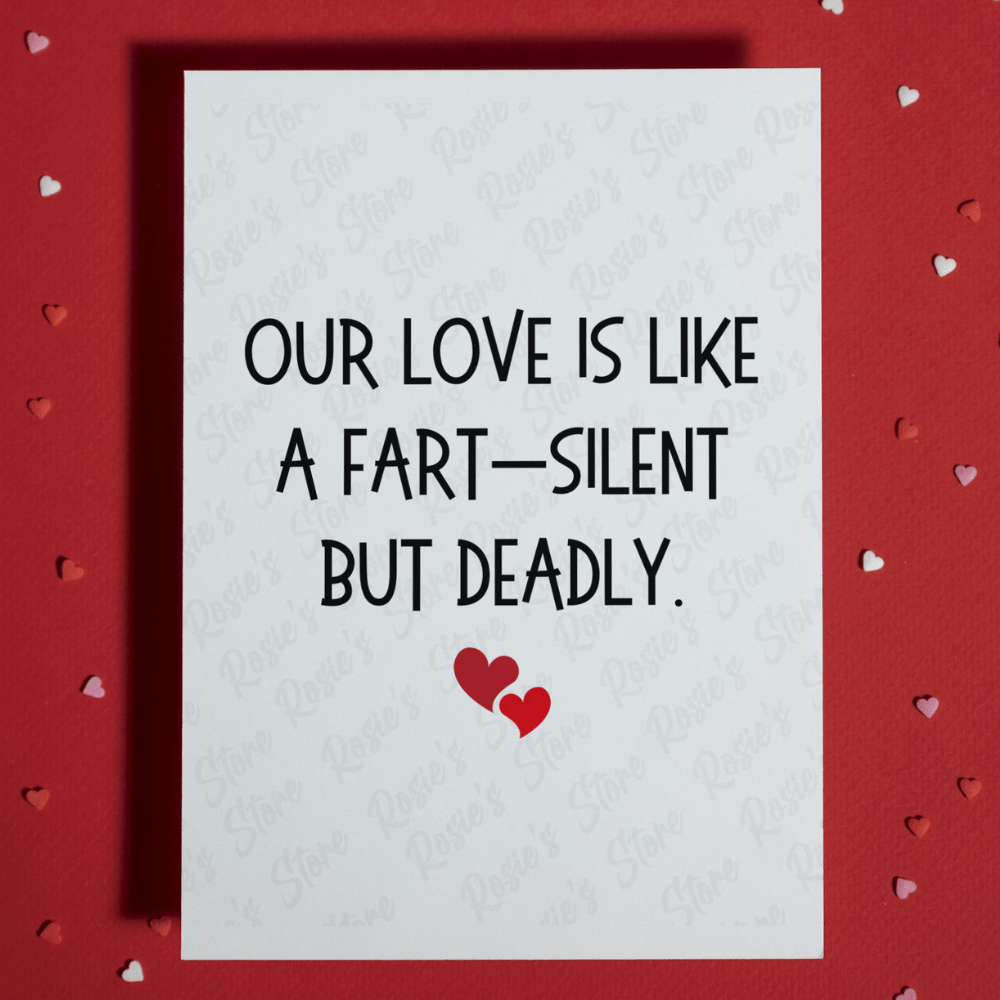Couple Greeting Card: Silent but Deadly Love