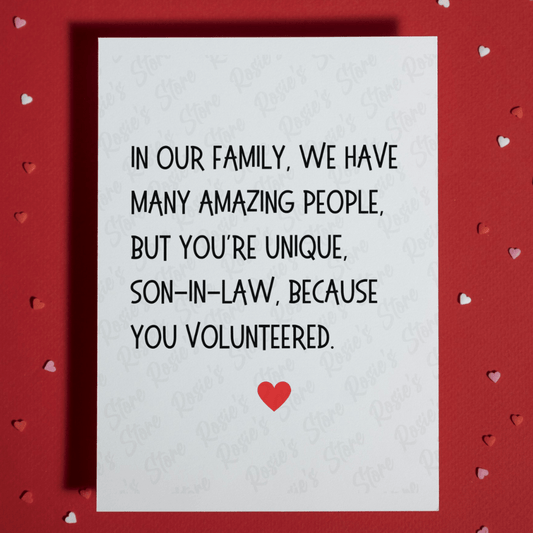 Son-in-Law Greeting Card: In Our Family...
