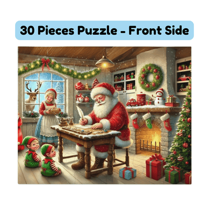 Christmas Gift, Double-sided Puzzle with Laser Engraved NICE or NAUGHTY List