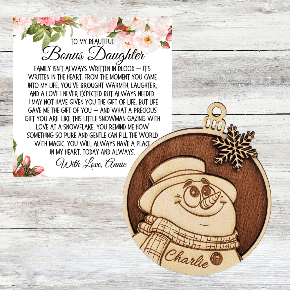 Bonus Daughter Gift, Handmade 3-Layer Wooden Ornament: You Will Always Have A Place In My Heart