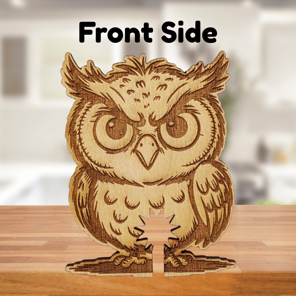 Funny Owl Wooden Bread Clip: Back off, I’m watching