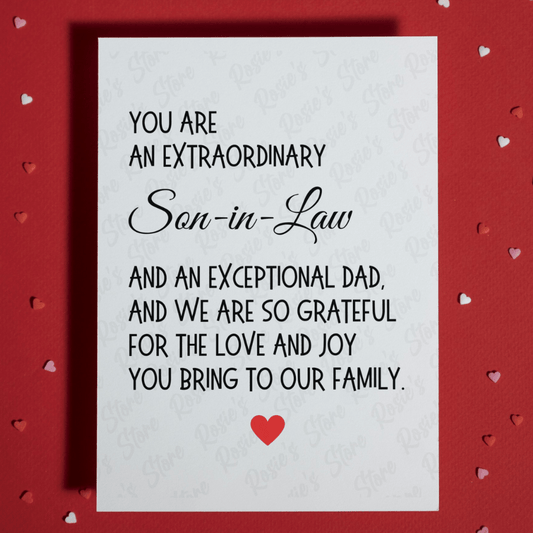 Son-in-Law Greeting Card: You Are An Extraordinary...