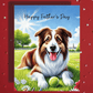 Dad Gift, Greeting Card, Border Collie Dog, Brown & White: Happy Father's Day