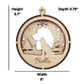 3D Wooden Dog Ornament: Husky