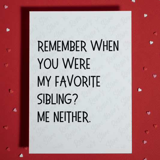 Sibling Greeting Card: Favorite Sibling