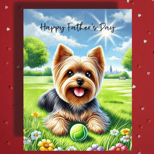 Dad Gift, Greeting Card, Yorkie, Yorkshire Terrier Dog: Happy Father's Day