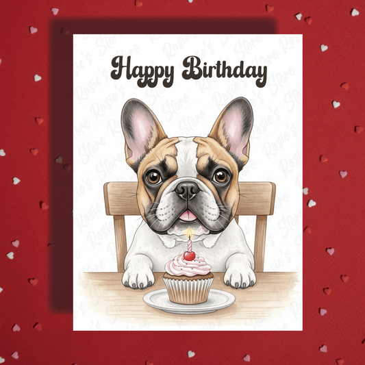 Birthday Greeting Card, French Bulldog Pet Lover 02: Happy Birthday