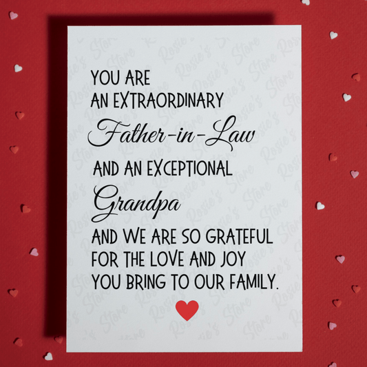 Father-in-Law, Greeting Card: You Are An Extraordinary Father-in-Law