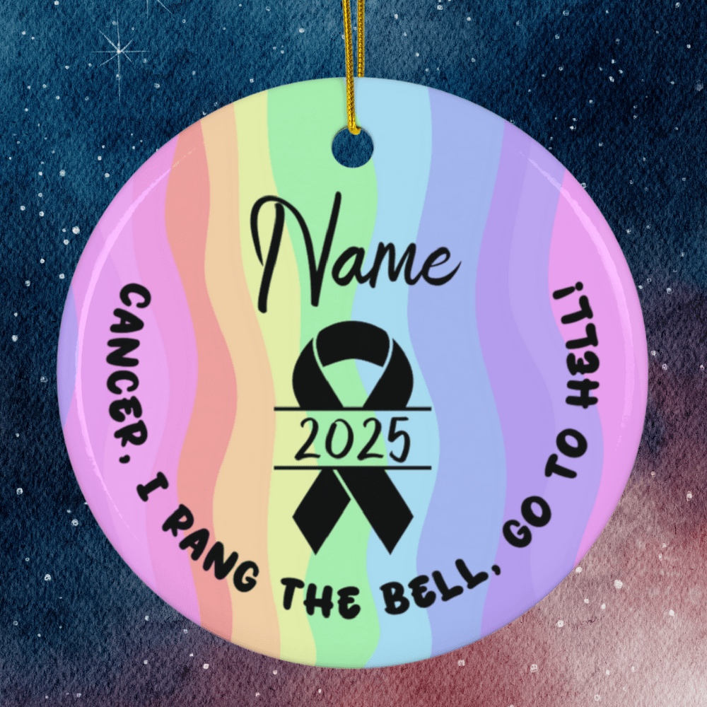 Cancer, Personalized Ceramic Ornament: Cancer, I Rang The Bell...