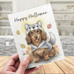 Halloween Fall Dachshund Wiener Dog Greeting Card: Happy Halloween
