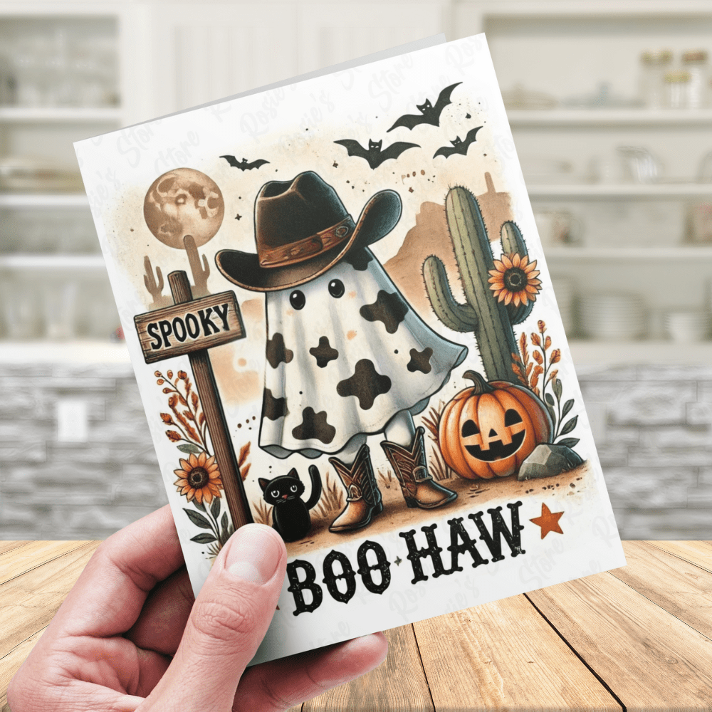 Halloween Wild West Ghost Card: Boo-Haw