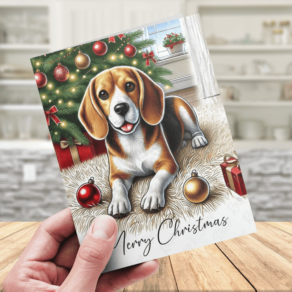 Christmas Greeting Card, Beagle Dog Lover: Merry Christmas