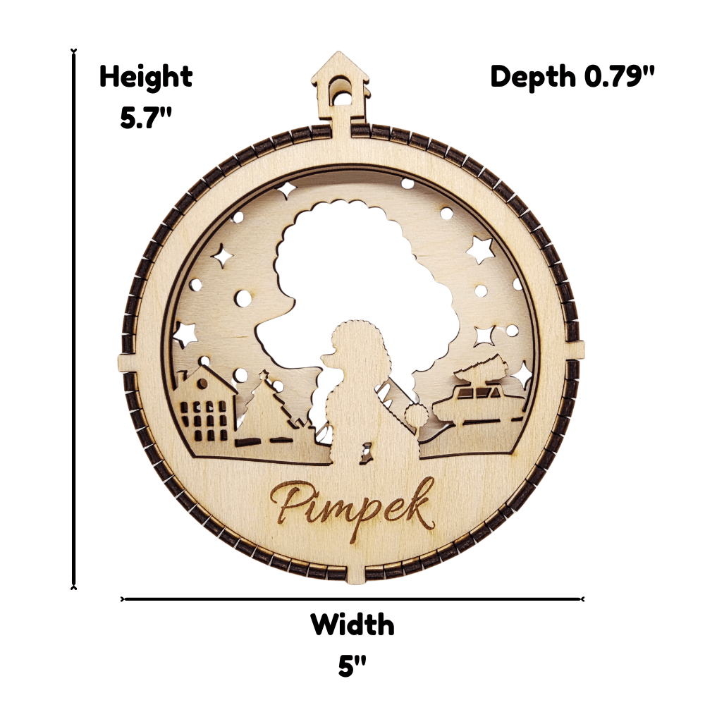 3D Wooden Dog Ornament: Toy Poodle