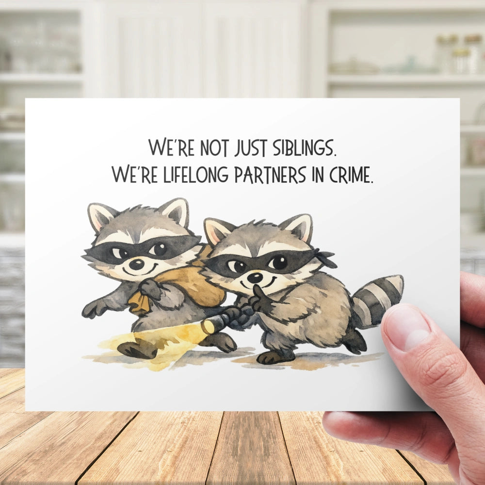 Sibling Printable Card: Lifelong Partners In Crime (Digital Download)