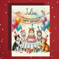Birthday Greeting Card, Cats: Happy Birthday with a Custom Name