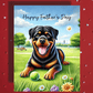 Dad Gift, Greeting Card, Rottweiler Dog: Happy Father's Day