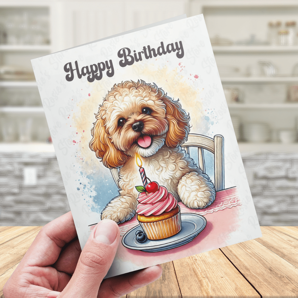 Birthday Greeting Card, Cavapoo Dog Pet Lover: Happy Birthday