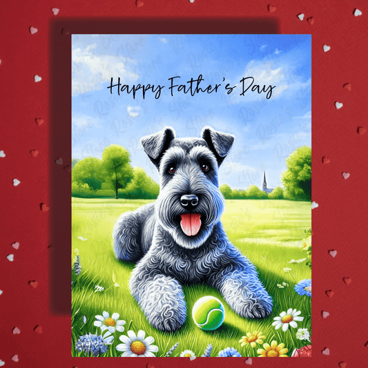 Dad Gift, Greeting Card, Kerry Blue Terrier Dog: Happy Father's Day