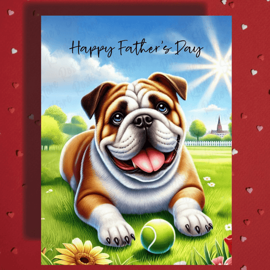 Dad Gift, Greeting Card, Bulldog Dog 2: Happy Father's Day